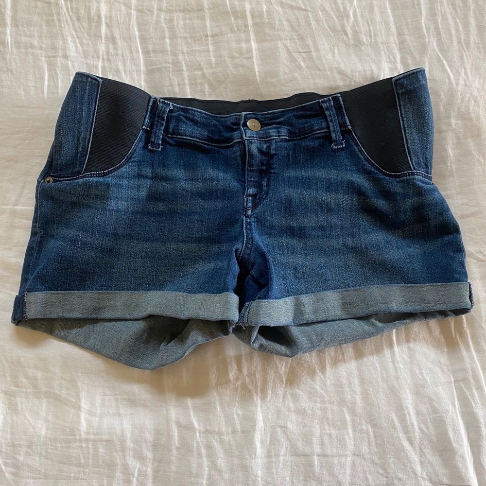 Side Panel Maternity Jean Shorts